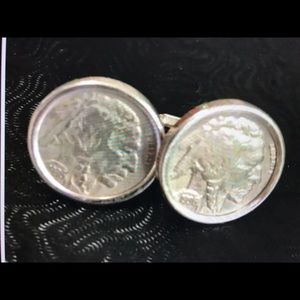Sterling silver American Indian head cufflinks